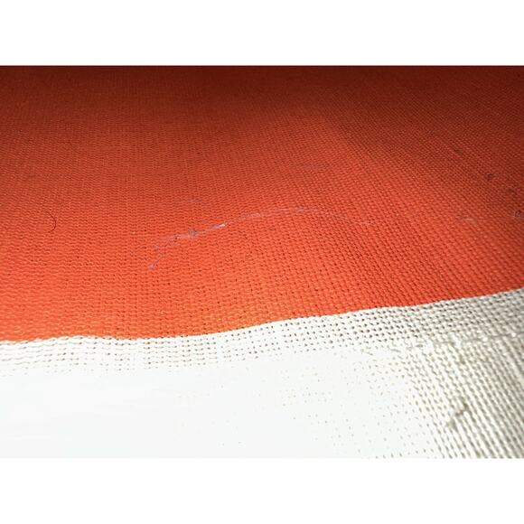 Orla Kiely Jute Burlap Shopping Tote Bag Beige & Orange Jutexpo NWOT - Picture 4 of 10